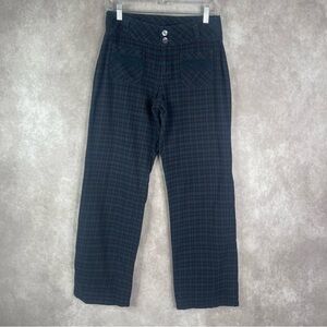 Sundance Plaid Tartan Lace Casual Trouser Pants In Blue Women's Size S